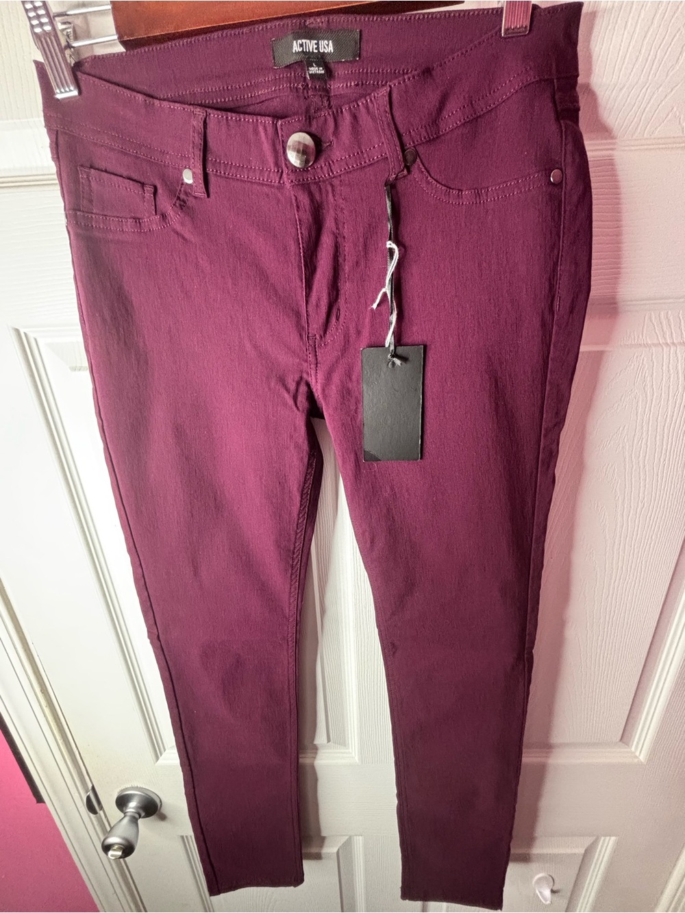 Active USA Plum Stretch Skinny Jeans